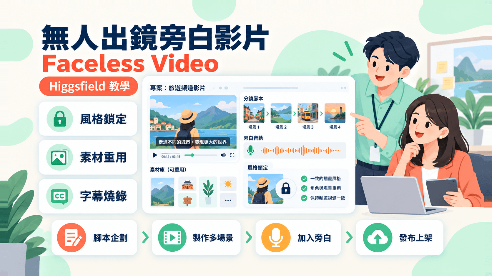Higgsfield Faceless Video 教學：無人出鏡的旁白影片怎麼做才不會崩