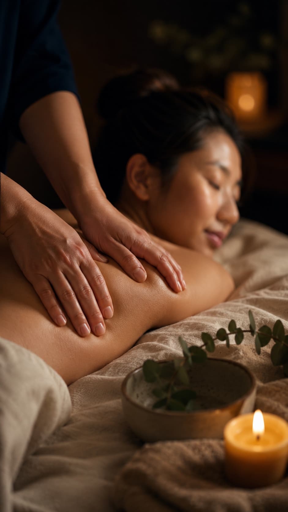 服務業情境 — SPA 按摩特寫