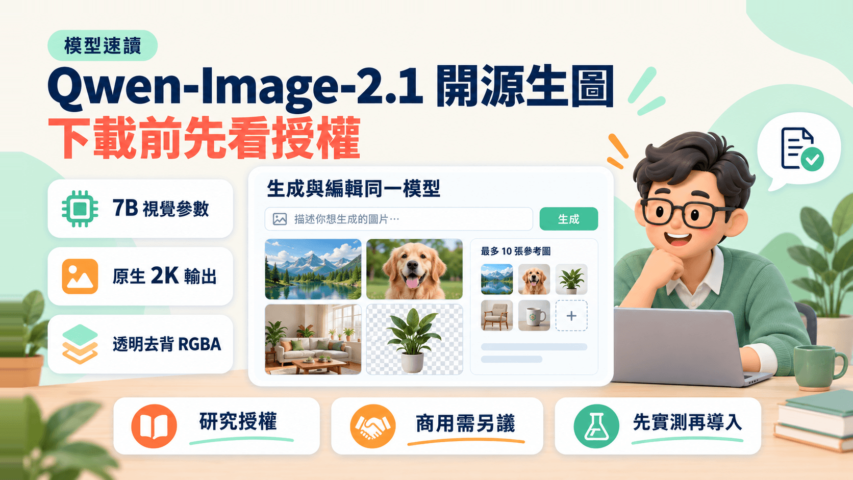 Qwen-Image-2.1 是什麼?7B 開源生圖模型,企業商用前要先看懂授權