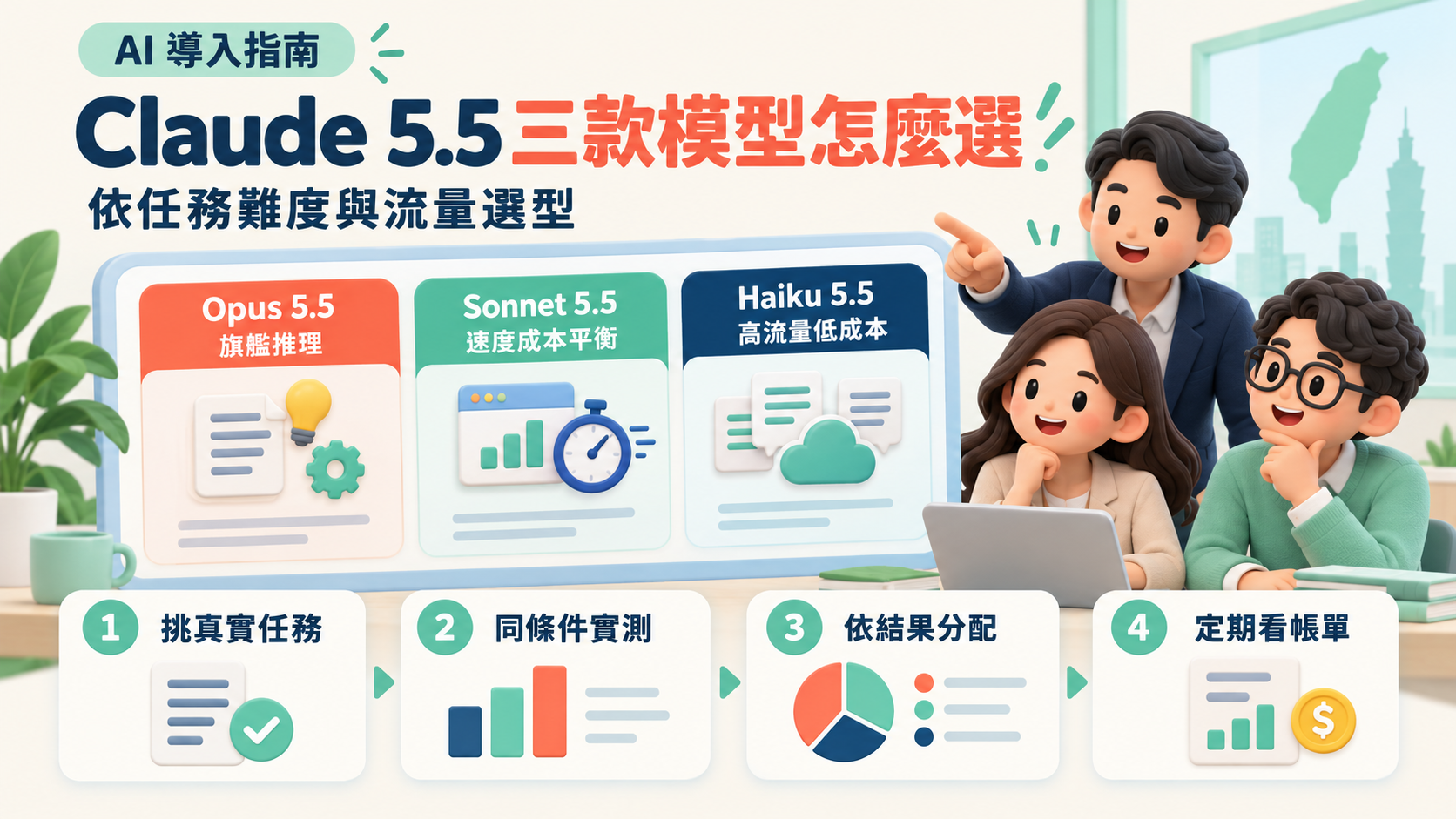 Claude 5.5 三款模型怎麼選？Opus、Sonnet、Haiku 價格、評測與導入建議