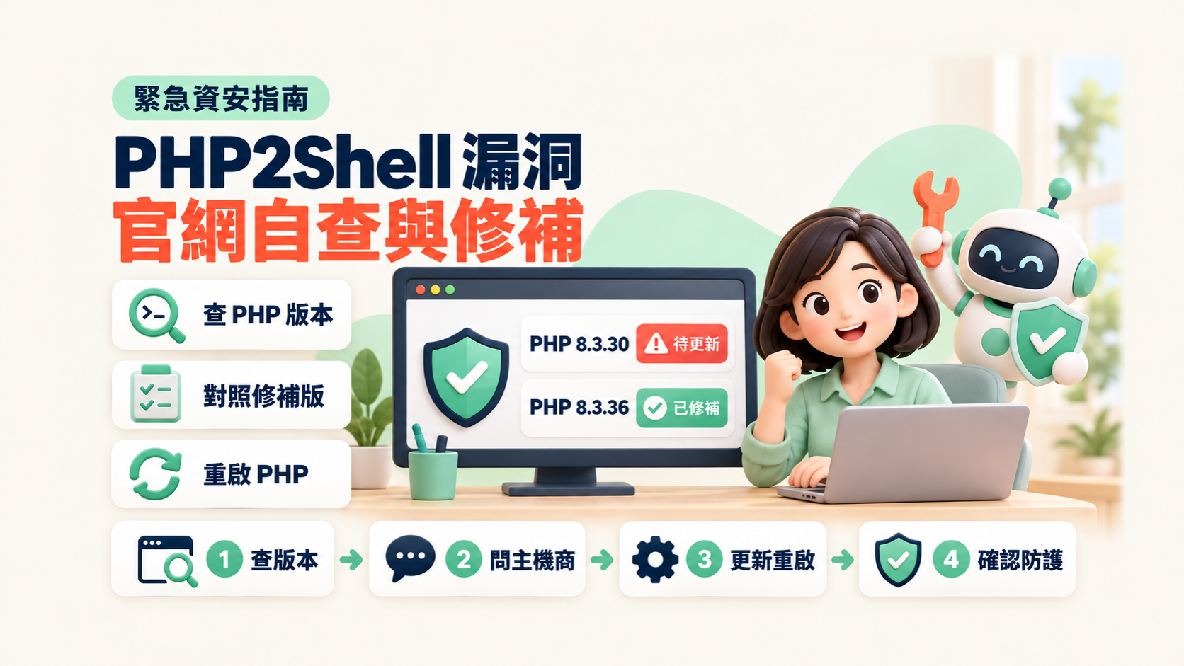 PHP2Shell 漏洞自查與修補:中小企業官網今天就要做的 5 件事
